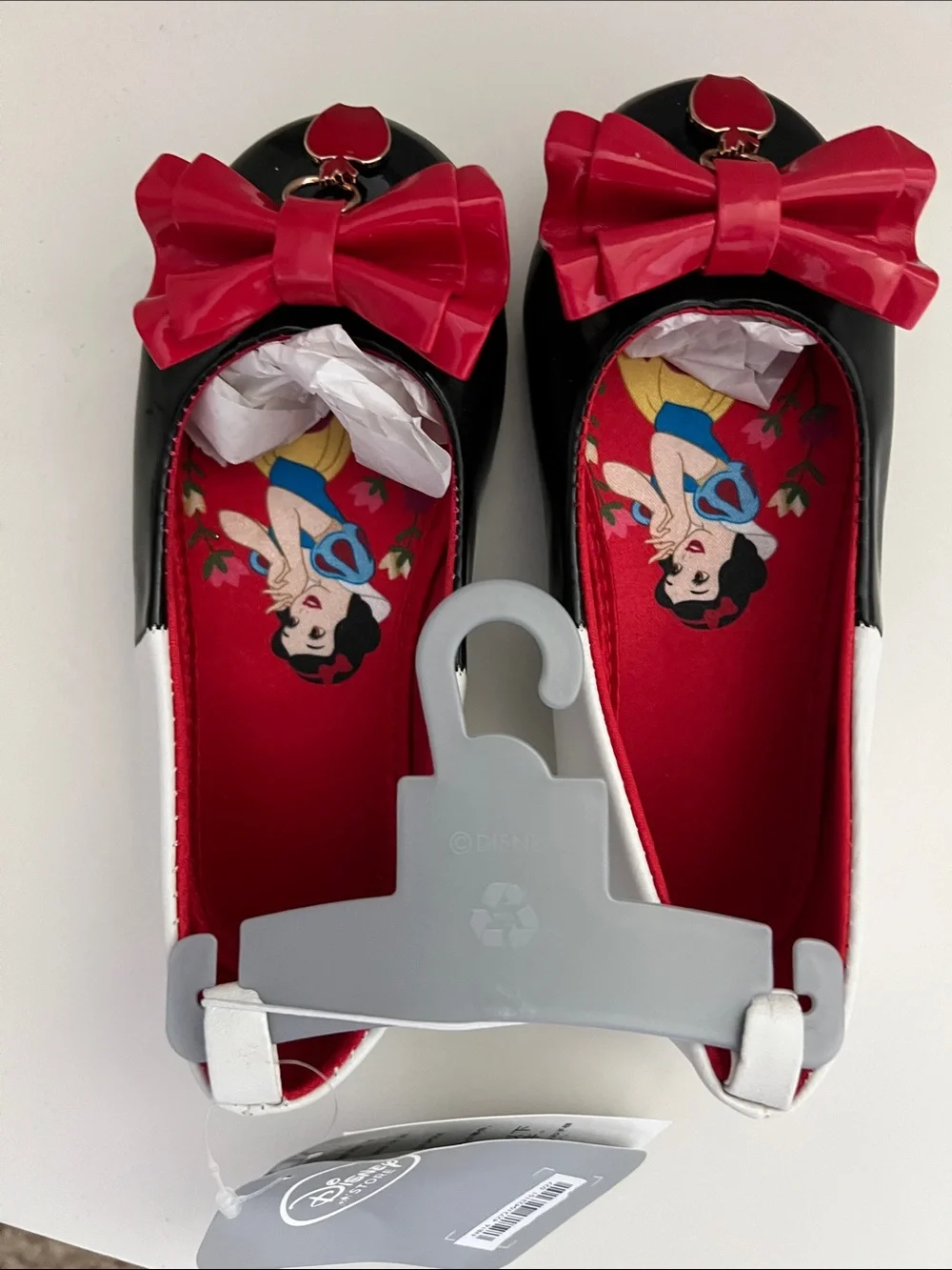 Disney Girls Black Red Bow Snow White Dress Shoes Size 10
